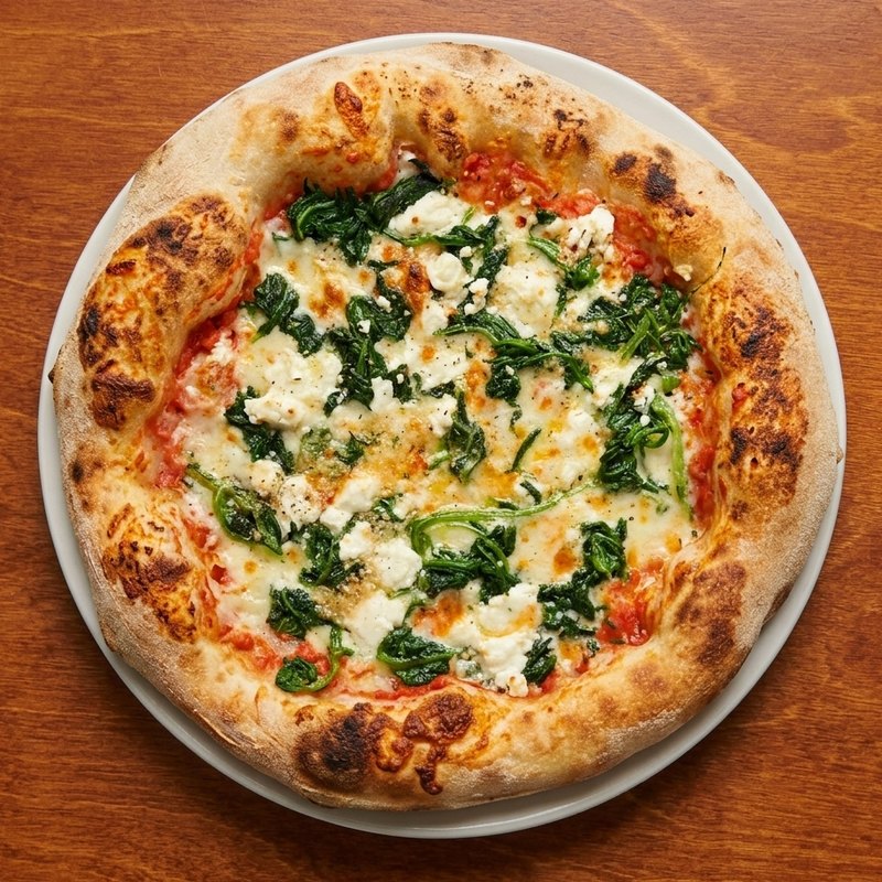 Pizza Spinaci aus dem Steinofen